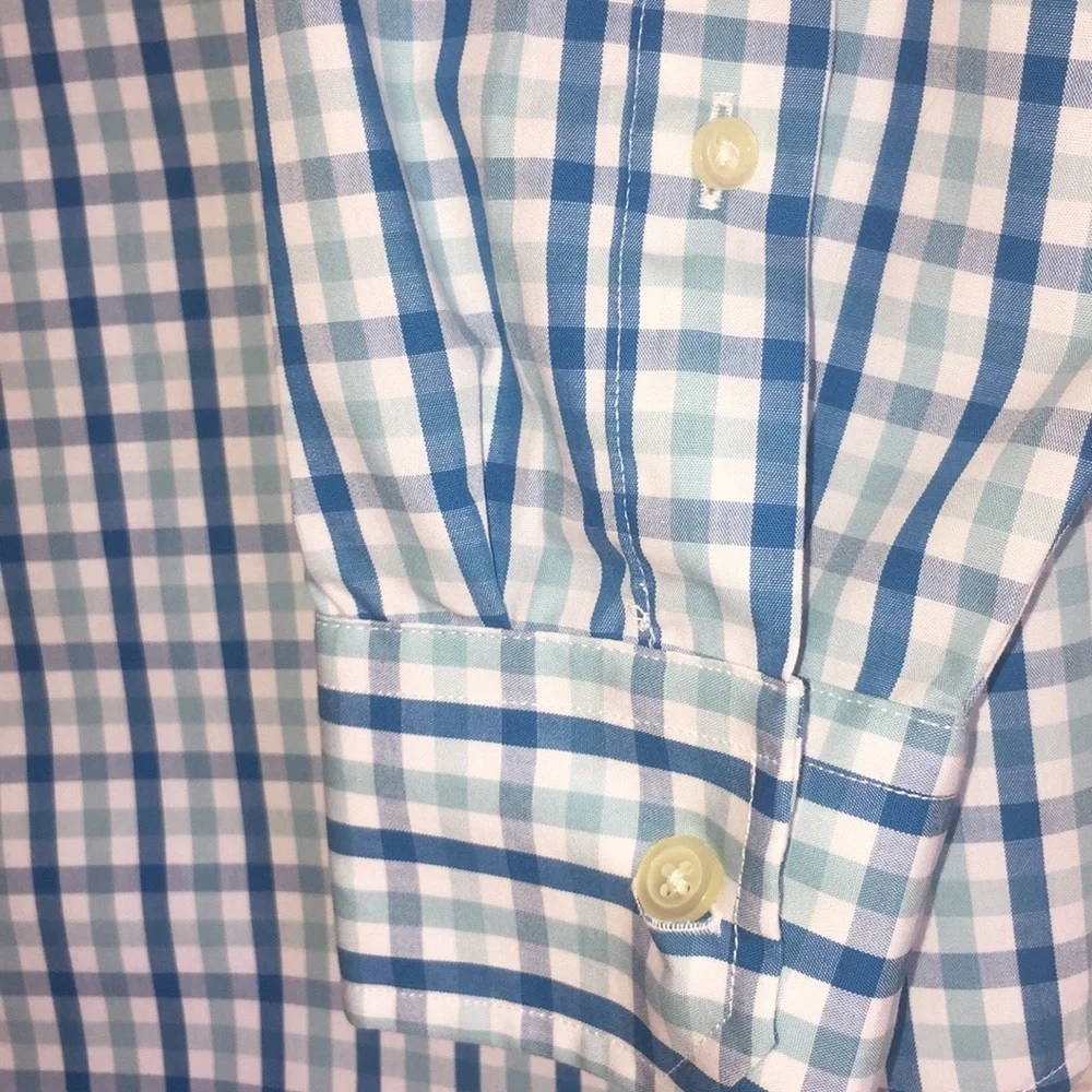 Banana Republic Blue Check Button Down